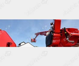 TW hose for fire fighting vehicle with extremely long telescopic crane